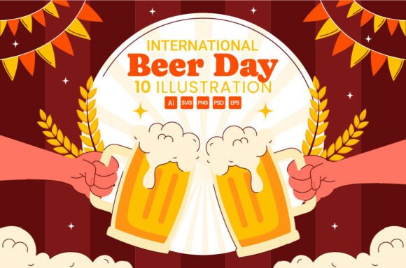 10 International Beer Day Illustrations