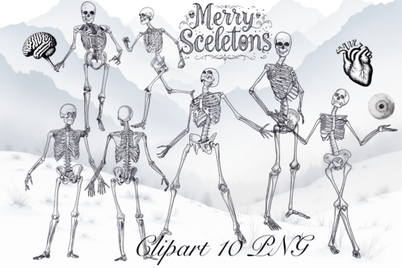 Anatomy of Merry Skeletons Clipart: A Versatile Resource for Creative Design Projects