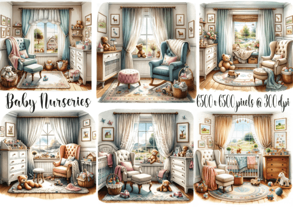 Baby Nurseries Watercolor Collection: Bringing Nostalgic Charm to Your Creative Projects