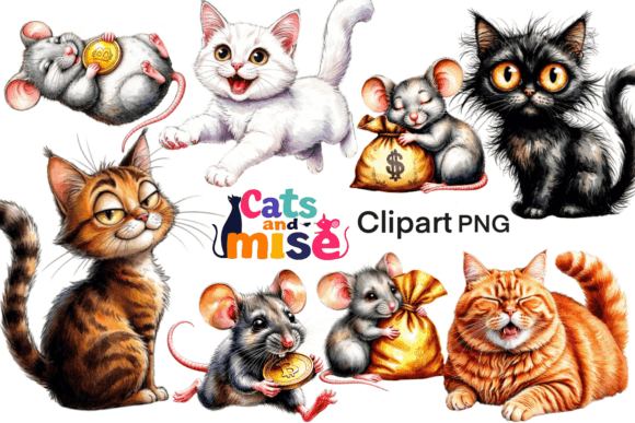 Cats and Mice Clipart: A Versatile Design Resource for Creative Projects