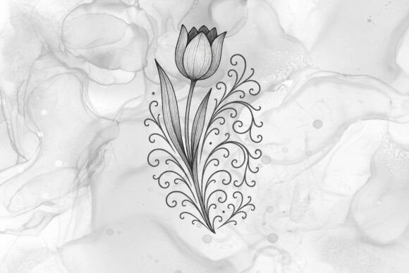 Elegant Tulip Tattoo Design for Creative Projects
