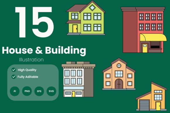 Enhancing Visual Projects with the House and Building Illustration Pack