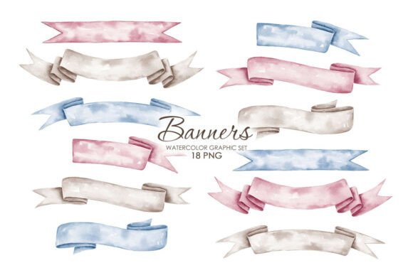 Exploring the Beauty and Utility of Watercolor Ribbon Banners Tag PNG Graphics