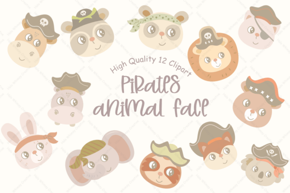 Exploring the Charm of Pirates Animal Face Illustrations: A Creative Resource for Modern Design
