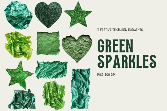 Festive Green Sparkles: A Modern Design Resource for Creative Professionals