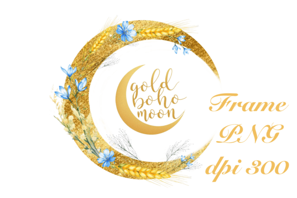 Gold Boho Moon Frame: Elevating Creative Design Across Digital and Physical Mediums