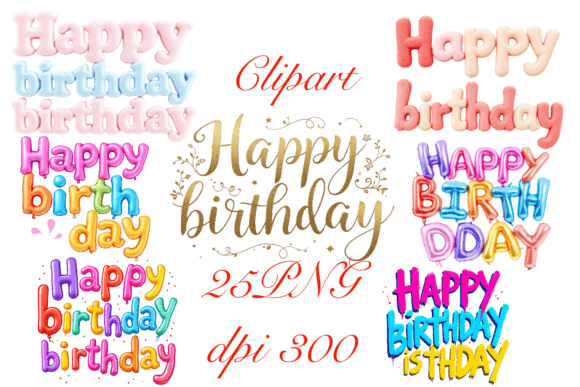 Happy Birthday Clipart 25: Creative Design Possibilities