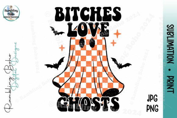 Love Ghosts Orange Checkered Halloween – A Creative Asset for Digital Design Workflows