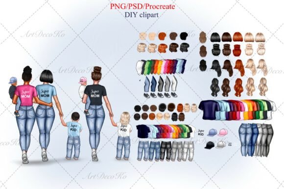 Mom and Baby DIY Clipart: Creative Design Made Easy