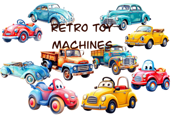 Retro Toy Machines Clipart: Creative Design Made Easy