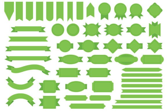 Spring Green Badge Banner Full ClipArt: A Versatile Design Solution for Modern Creatives