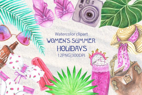 Watercolor Women Summer Vacation Clipart: A Creative Resource Done Right